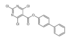 (4-phenylphenyl) 2,4,6-trichloropyrimidine-5-carboxylate Structure