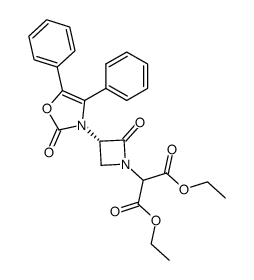 2-[(S)-2-Oxo-3-(2-oxo-4,5-diphenyl-oxazol-3-yl)-azetidin-1-yl]-malonic acid diethyl ester Structure