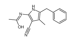 N-(5-benzyl-3-cyano-4-methyl-1H-pyrrol-2-yl)acetamide结构式