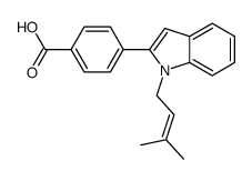 4-[1-(3-methylbut-2-enyl)indol-2-yl]benzoic acid结构式