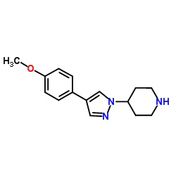 4-[4-(4-Methoxyphenyl)-1H-pyrazol-1-yl]piperidine结构式