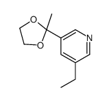 3-ethyl-5-(2-methyl-1,3-dioxolan-2-yl)pyridine结构式