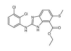 2-(2,3-dichloro-phenylamino)-5-methylsulfanyl-3H-benzoimidazole-4-carboxylic acid ethyl ester结构式