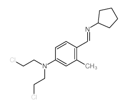 Benzenamine, N, N-bis(2-chloroethyl)-4-[(cyclopentylimino)methyl]-3-methyl- Structure