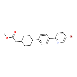 Cyclohexaneacetic acid, 4-[4-(5-bromo-2-pyridinyl)phenyl]-, methyl ester,trans- Structure