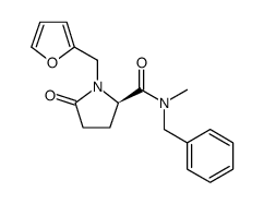 2-Pyrrolidinecarboxamide, 1-(2-furanylmethyl)-N-methyl-5-oxo-N-(phenylmethyl)-, (2R) Structure