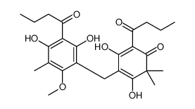 2-[[2,4-Dihydroxy-6-methoxy-5-methyl-3-(1-oxobutyl)phenyl]methyl]-3,5-dihydroxy-4,4-dimethyl-6-(1-oxobutyl)-2,5-cyclohexadien-1-one Structure