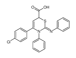 4-(4-chlorophenyl)-3-phenyl-2-phenylimino-6H-1,3-thiazine-6-carboxylic acid Structure