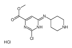 Methyl 2-chloro-6-(4-piperidinylamino)-4-pyrimidinecarboxylate hy drochloride (1:1) Structure