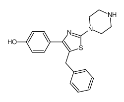 4-(5-benzyl-2-piperazin-4-yl-thiazol-4-yl)-phenol结构式