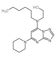 2-[hexyl-(5-piperidin-1-yl-[1,2,4]triazolo[1,5-a]pyrimidin-7-yl)amino]ethanol结构式