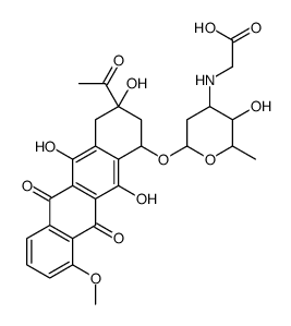 2-[[6-[(3-acetyl-3,5,12-trihydroxy-10-methoxy-6,11-dioxo-2,4-dihydro-1H-tetracen-1-yl)oxy]-3-hydroxy-2-methyloxan-4-yl]amino]acetic acid结构式