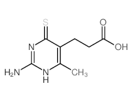 5-Pyrimidinepropanoicacid, 2-amino-1,6-dihydro-4-methyl-6-thioxo-结构式