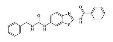 N-(6-(3-benzylureido)benzo[d]thiazol-2-yl)benzamide结构式