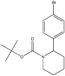 1-Piperidinecarboxylic acid, 2-(4-bromophenyl)-, 1,1-dimethylethyl ester结构式