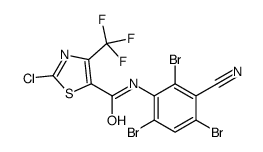 2-chloro-N-(2,4,6-tribromo-3-cyanophenyl)-4-(trifluoromethyl)-1,3-thiazole-5-carboxamide结构式