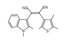 cis-1,2-dicyano-1-(1,2-dimethyl-3-indolyl)-2-(2,4,5-trimethyl-3-thienyl)ethene结构式