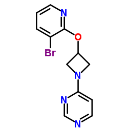 4-{3-[(3-Bromo-2-pyridinyl)oxy]-1-azetidinyl}pyrimidine结构式