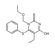 1-(ethoxymethyl)-5-ethyl-6-phenylsulfanyl-2-sulfanylidenepyrimidin-4-one Structure