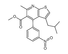 methyl 3-isobutyl-6-methyl-4-(3-nitrophenyl)thieno<2,3-b>pyridine-5-carboxylate结构式