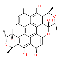 (1R)-1,3,3a,8,10,10a-Hexahydro-3aβ,7,10aβ,13-tetrahydroxy-1β,3α,8β,10α-tetramethyl-6H,14H-2,4,9,11-tetraoxadibenzo[bc,kl]coronene-6,14-dione结构式