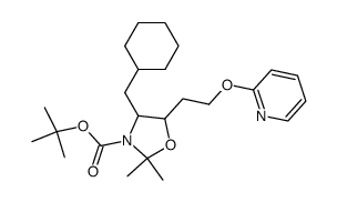 3-BOC-4-cyclohexylmethyl-2,2-dimethyl-5-(2-(2-pyridyl-oxy)-ethyl)-oxazolidine结构式