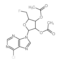 9H-Purine,6-chloro-9-(2,3-di-O-acetyl-5-deoxy-5-fluoro-b-D-ribofuranosyl)- Structure