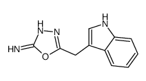 5-(1H-indol-3-ylmethyl)-1,3,4-oxadiazol-2-amine结构式