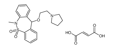 Dibenzo(c,f)(1,2)thiazepine, 6,11-dihydro-6-methyl-11-(2-(1-pyrrolidin yl)ethoxy)-, 5,5-dioxide(Z)-2-butenedioate (1:1) structure