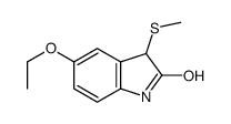 5-ethoxy-3-methylsulfanyl-1,3-dihydroindol-2-one结构式