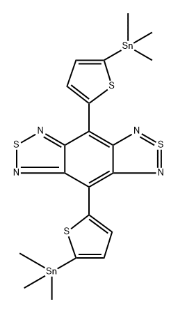 4,8-双(5-三甲基锡-噻吩-2-基)苯并[1,2-C : 4,5-C']-双[1,2,5]噻二唑结构式