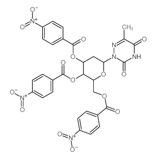 [6-(6-methyl-3,5-dioxo-1,2,4-triazin-2-yl)-3,4-bis[(4-nitrobenzoyl)oxy]oxan-2-yl]methyl 4-nitrobenzoate结构式