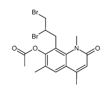 7-acetoxy-8-(2',3'-dibromopropyl)-1,4,6-trimethylquinolin-2-one结构式