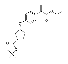 (S)-3-[4-(1-Ethoxycarbonyl-vinyl)-phenoxy]-pyrrolidine-1-carboxylic acid tert-butyl ester Structure