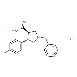 反式-1-苄基-4-(对甲苯基)吡咯烷-3-甲酸盐酸盐结构式