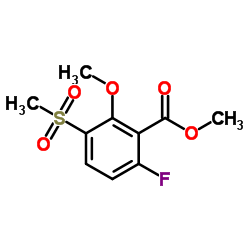 Methyl 6-fluoro-2-methoxy-3-(methylsulfonyl)benzoate结构式