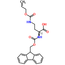 2-芴甲氧羰基氨基-4-[[(烯丙氧基)羰基]氨基-L-丁酸结构式