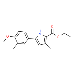 5-(4-甲氧基-3-甲基苯基)-3-甲基-1H-吡咯-2-羧酸乙酯结构式