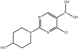 4-Chloro-2-(4-hydroxypiperidino)pyrimidine-5-boronic acid Structure