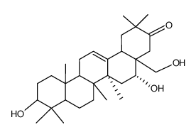 3β,16α,28-Trihydroxyolean-12-en-21-one结构式