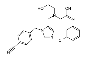N-(3-Chlorophenyl)-N2-{[1-(4-cyanobenzyl)-1H-imidazol-5-yl]methyl}-N2-(2-hydroxyethyl)glycinamide结构式