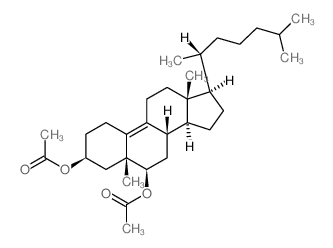 19-Norcholest-9-ene-3,6-diol,5-methyl-, diacetate, (3b,5b,6b)- (9CI)结构式