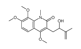 3-(2-hydroxy-3-methyl-but-3-enyl)-4,7,8-trimethoxy-1-methyl-1H-quinolin-2-one结构式