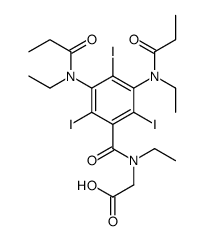 2-[[3,5-bis[ethyl(propanoyl)amino]-2,4,6-triiodobenzoyl]-ethylamino]acetic acid Structure