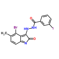 N'-(4-Bromo-5-methyl-2-oxo-2H-indol-3-yl)-3-iodobenzohydrazide Structure