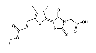 5-ethyl hydrogen 2-[3-(carboxylatomethyl)-4-oxo-2-thioxothiazolidin-5-ylidene]-3,4-dimethyl-2,3-dihydrothiazol-5-acrylate Structure