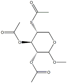 Methyl 2-O,3-O,4-S-triacetyl-4-thio-α-D-xylopyranoside structure