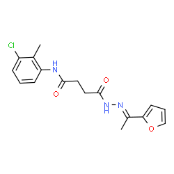 N-(3-chloro-2-methylphenyl)-4-{(2E)-2-[1-(furan-2-yl)ethylidene]hydrazinyl}-4-oxobutanamide structure
