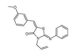 (2Z,5E)-3-Allyl-5-(3-methoxybenzylidene)-2-(phenylimino)-1,3-thia zolidin-4-one结构式