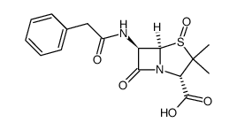 [2S-(2alpha,5alpha,6beta)]-3,3-dimethyl-7-oxo-6-(phenylacetamido)-4-thia-1-azabicyclo[3.2.0]heptane-2-carboxylic acid 4-oxide structure